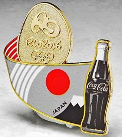 リオ五輪 コカ コーラのピンバッジ日本デザイン ４５００円アマゾン通販 平昌オリンピック公式アイテム